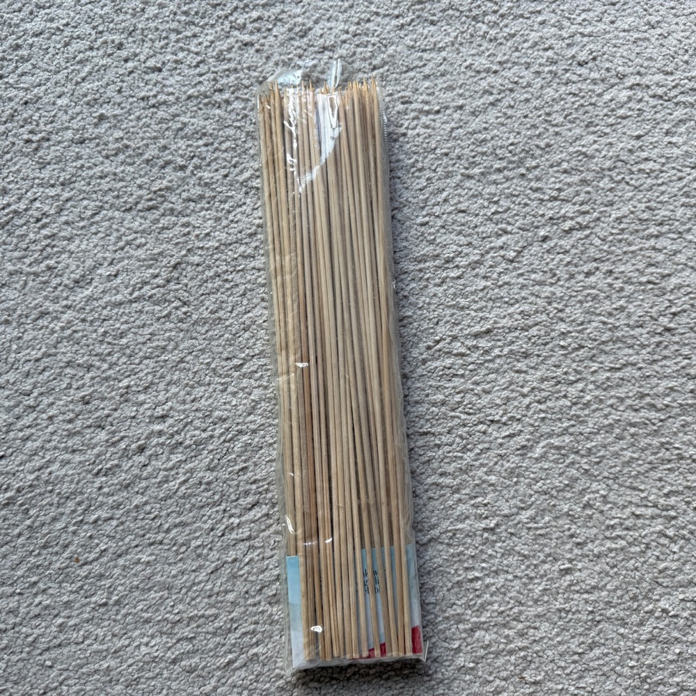 1 PACK OF 86 PCS 12” NATURAL BAMBOO SKEWERS WOODEN STICKS FOR BARBECUE GRILL